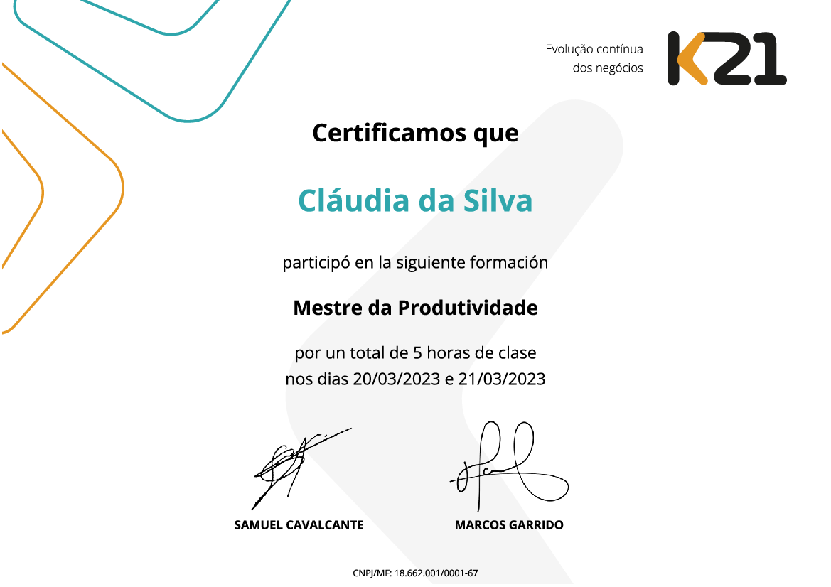 Certificado K21